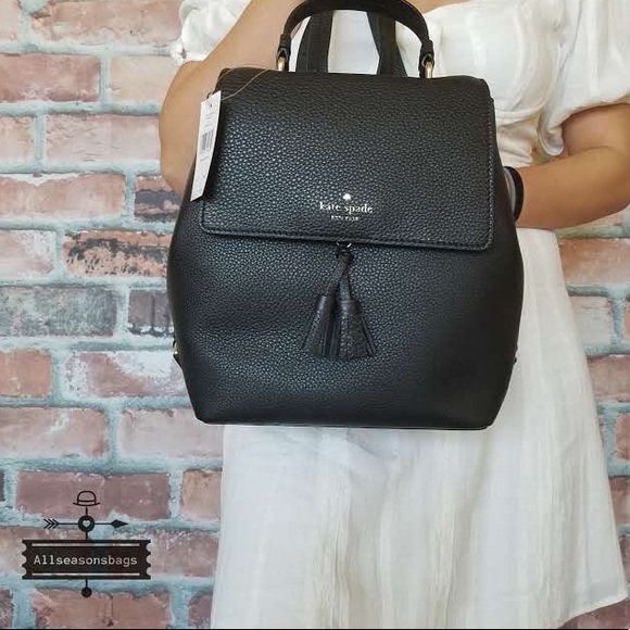 Kate spade medium Hayes flap backpack black bag - Picture 3 of 8